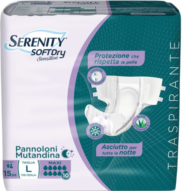 PANNOLONE MUTANDINA SERENITY SD SENSITIVE MAXI L 15 PEZZI