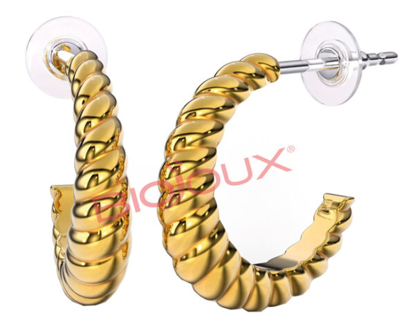 BJT266 ORECCHINO TWIST AGAIN 16 MM GOLD PLATED