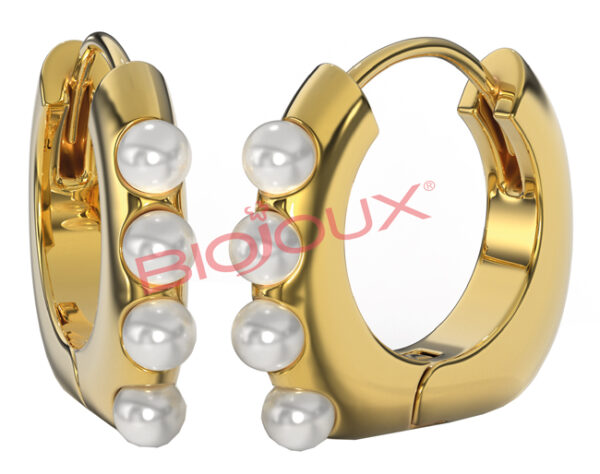 BJT315 ORECCHINO DOLORES PEARLS 18MM STEEL GOLD PLATED