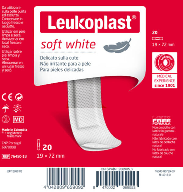 LEUKOPLAST SOFT WHITE 72 X 19 CM 20 PEZZI