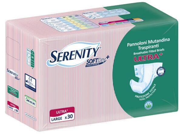 PANNOLONE A MUTANDINA SERENITY FITTED ULTRA + ALOE L 30 PEZZI