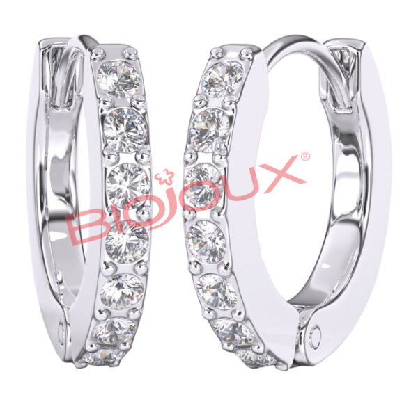 ORECCHINI WHITE CRYSTAL HOOP 1 PAIO