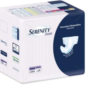 PANNOLONE PER INCONTINENZA A MUTANDINA SERENITY CLASSIC FORMATO MAXI TAGLIA LARGE 15 PEZZI