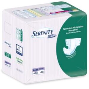 PANNOLONE PER INCONTINENZA SERENITY SOFTDRY FORMATO MAXI TAGLIA LARGE 15 PEZZI