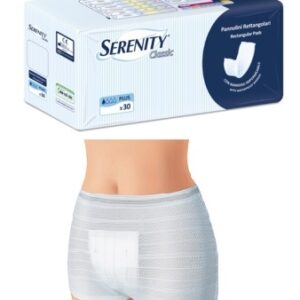 PANNOLONE PER INCONTINENZA FORMATO RETTANGOLARE CON BARRIERA SERENITY 30 PEZZI