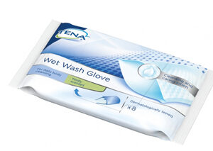 TENA WET WASH GLOVE GUANTO DETERGENTE UMIDIFICATO 8 PEZZI