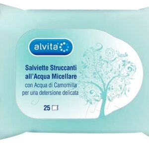 ALVITA SALVIETTINE STRUCCANTI ACQUA MICELLARE 25 PEZZI