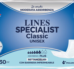 PANNOLONE LINES SPECIALIST CLASSIC RETTANGOLARE CON BARRIERA 30 PEZZI