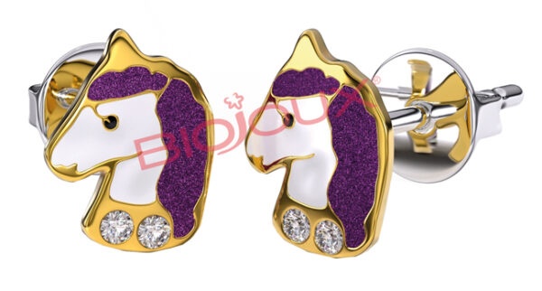 ORECCHINO STERILE BJT702 GP VIOLET UNICORN