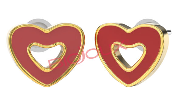 ORECCHINO STERILE BJT715 GP RED HEART