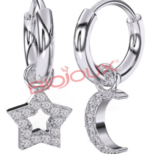 BJT228 ORECCHINO STAR&MOON HEART