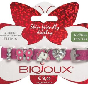 BJB011 BRACCIALE SILIC FUCSIA STAINLESS STEEL