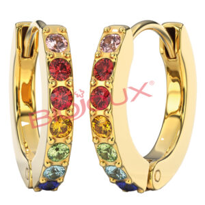 ORECCHINI CRYSTAL HOOP MULTICOLOR ORO 1 PAIO