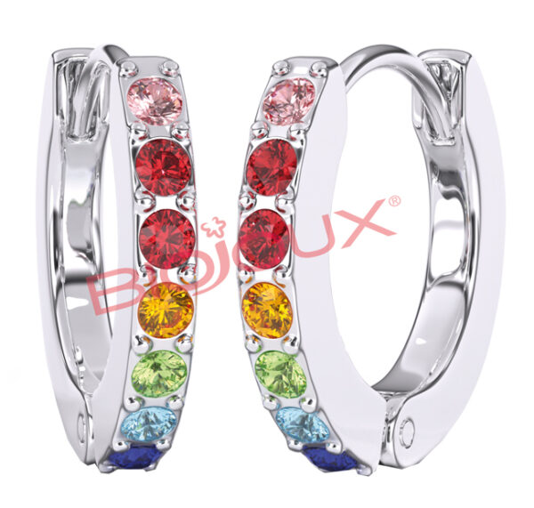 ORECCHINI CRYSTAL HOOP MULTICOLOR 1 PAIO