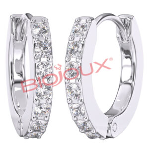 ORECCHINI WHITE CRYSTAL HOOP 1 PAIO