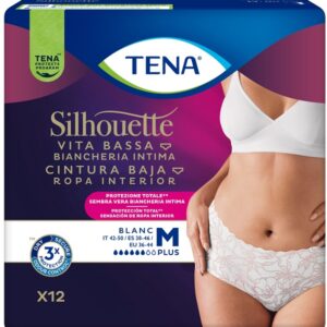 PANNOLONE A MUTANDINA ASSORBENTE TENA SILHOUETTE PLUS WHITE MEDIUM 12 PEZZI