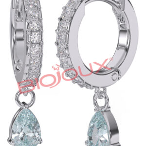 BJT318 ORECCHINO INES AQUA 24MM STEEL SILK