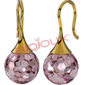 BJT322 ORECCHINO CARMEN ROSE 27MM STEEL GOLD PLATED