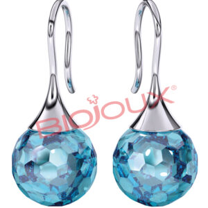 BJT323 ORECCHINO CARMEN AQUA 27MM STEEL SILK