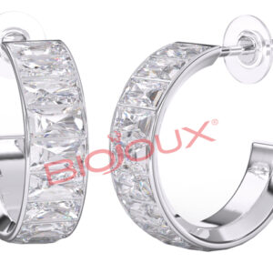 BJT327 ORECCHINO CLOE WHITE 22MM STEEL SILK
