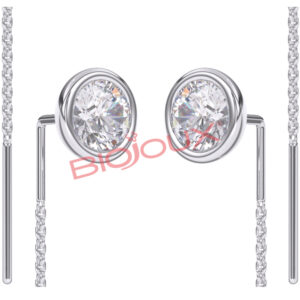 BJT331 ORECCHINO GWENDA SWAROVSKY 50MM STEEL SILK