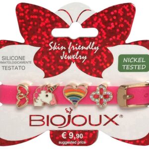 BJB016 BRACCIALE SILICONE FUCSIA GOLD PLATED