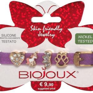 BJB017 BRACCIALE SILICONE PURPLE GOLD PLATED