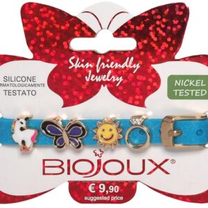BJB019 BRACCIALE SILICONE BLUE GOLD PLATED