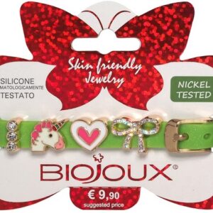 BJB020 BRACCIALE SILICONE GREEN GOLD PLATED