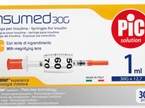 SIRINGA INSULINA PIC INSUMED 1 ML 100 UI AGO GAUGE 30 12,7 MM SENZA SPAZIO MORTO 30 PEZZI