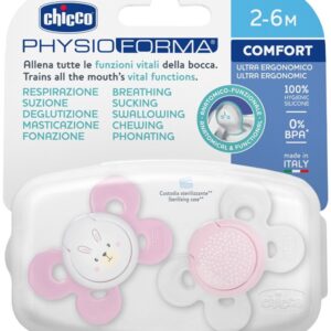 CHICCO SUCCHIETTO COMFORT GIRL SILICONE 0-6 MESI 2 PEZZI