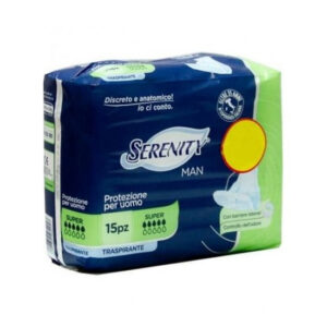 PANNOLINO SERENITY LIGHT MAN SUPER CON ADESIVO O ALTRO FISSAGGIO 15 PEZZI